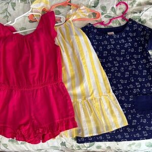 Girls toddler 3T Summer Dress & romper Gymboree Crazy 8 yellow pink blue dog